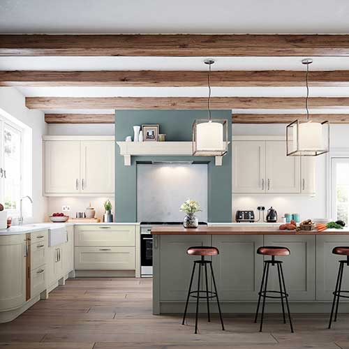 Caple Genoa kitchen in cloud and pebble